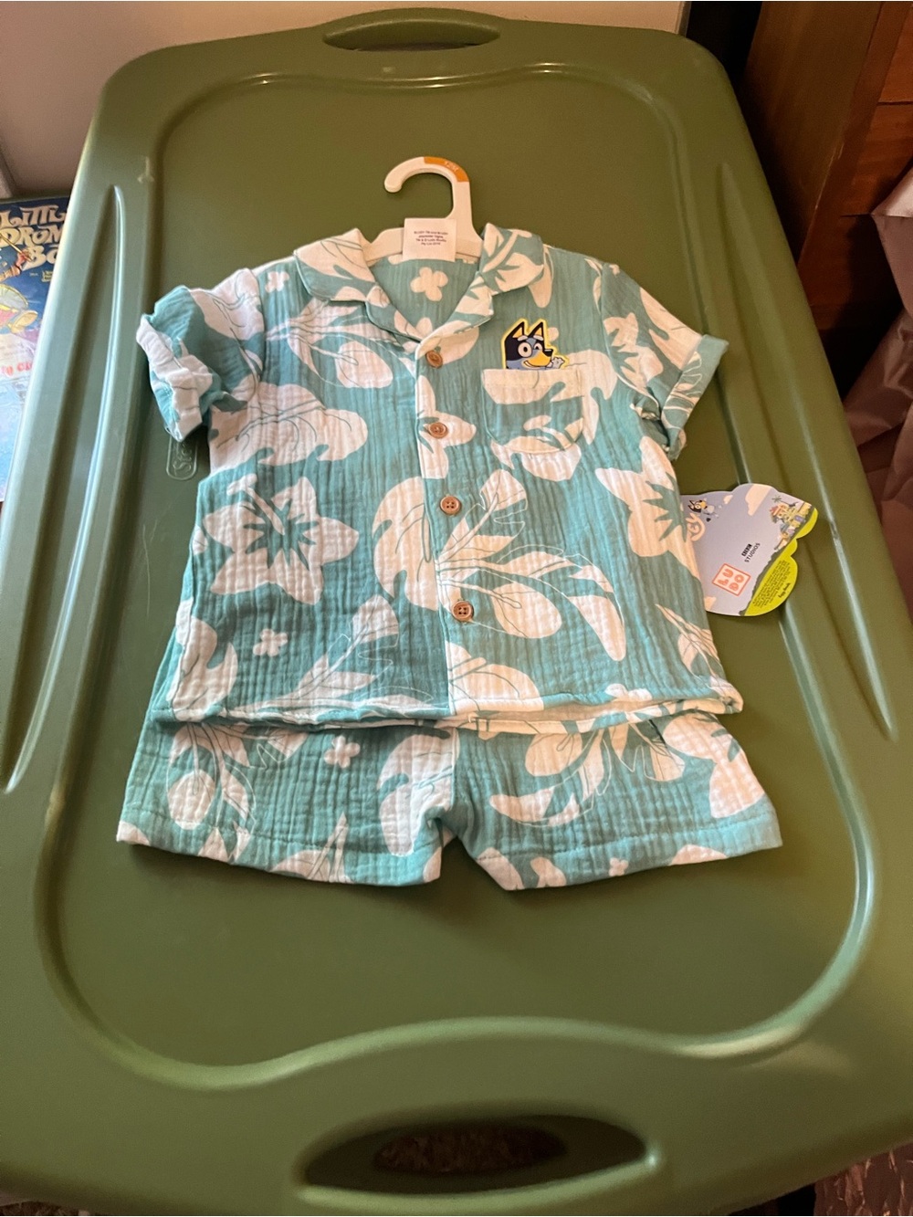 Kids' Teal Floral Short  Set